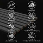 Solvang - Oak Straight Square Slat Wall Panels | Grey Felt Backing (Pack of 6) | Apsin Collins