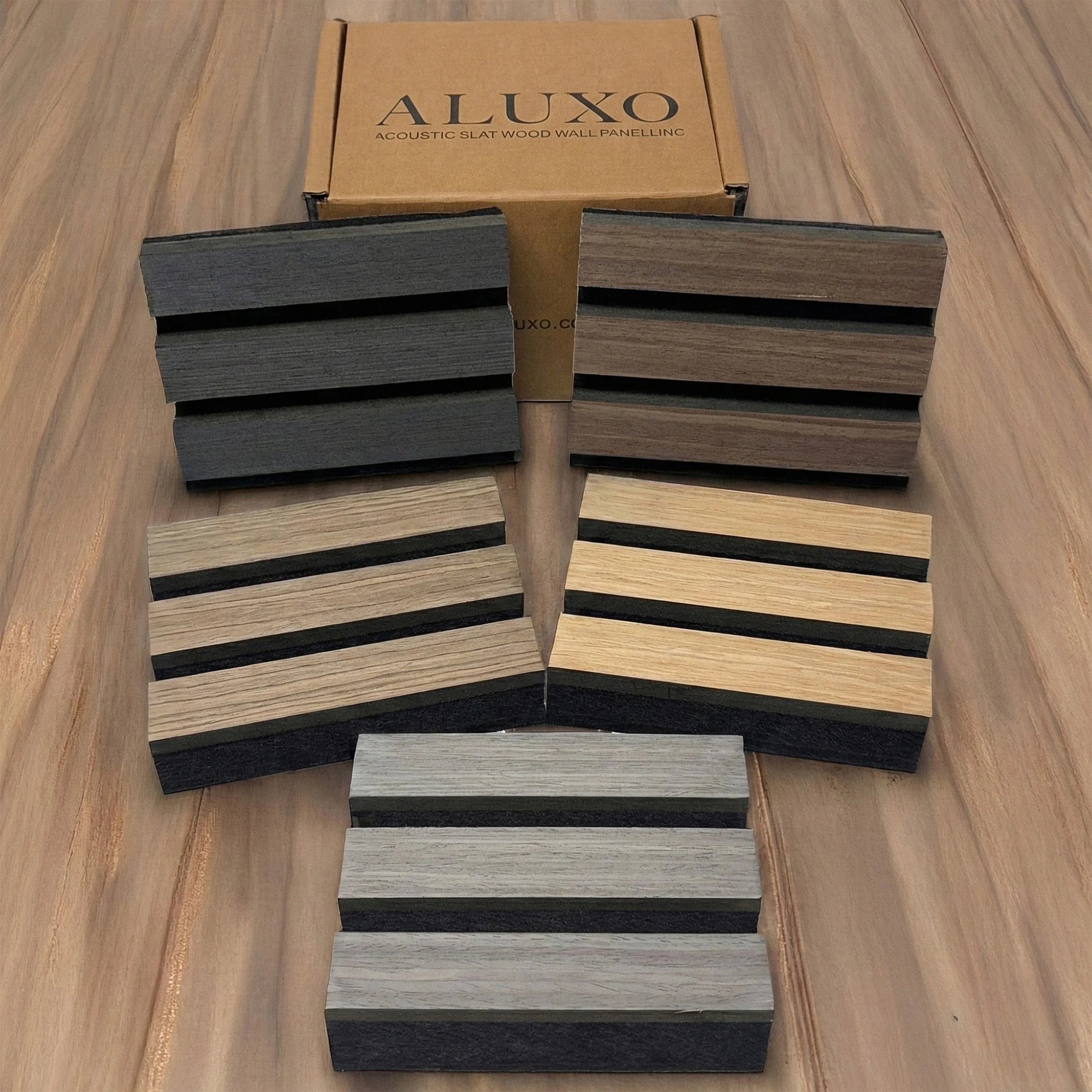 Briksdal - Square Acoustic Slat Wall Panels (Set of 4) | Aspin Collins