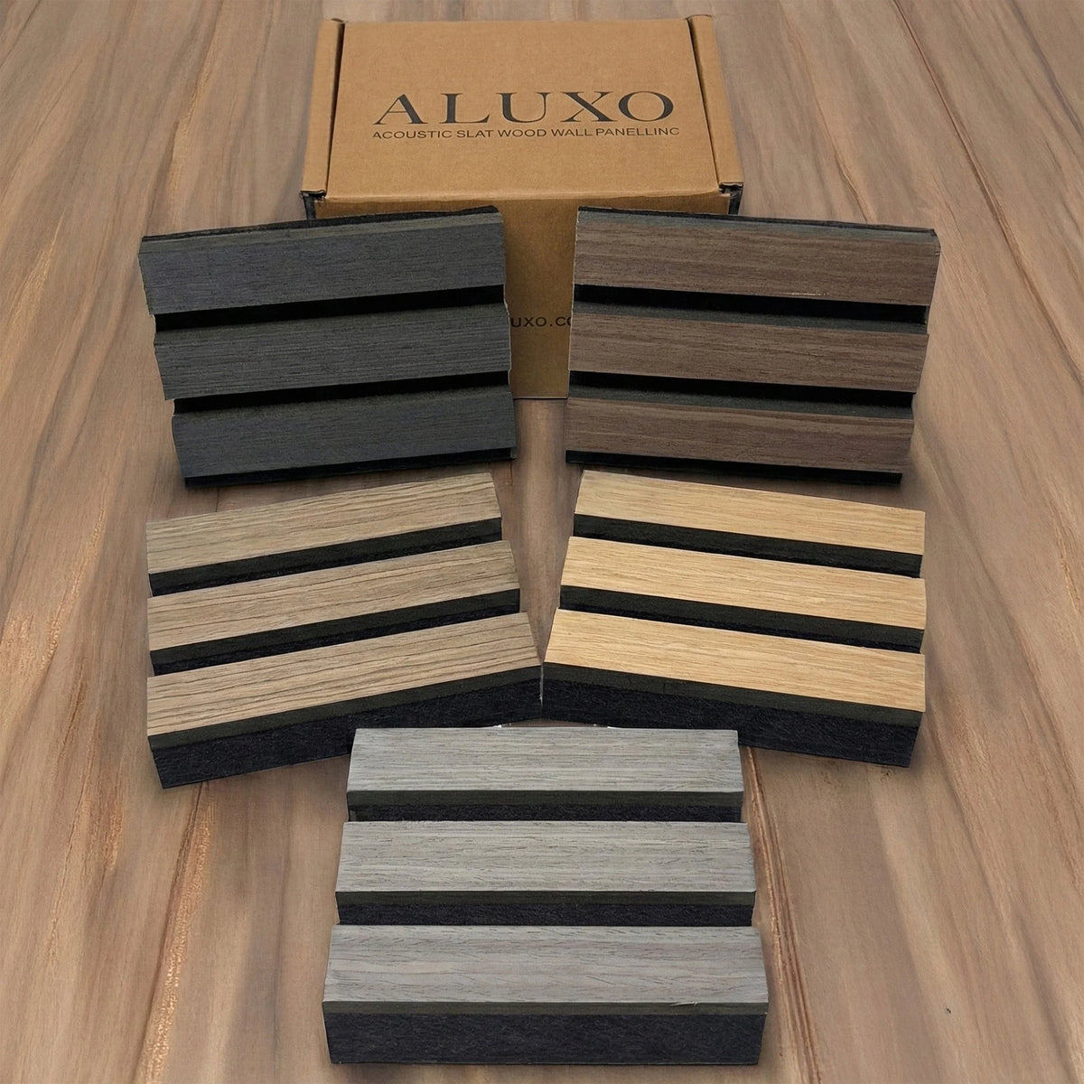 Briksdal - Square Acoustic Slat Wall Panels (Set of 4) | Aspin Collins