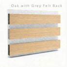 Solvang - Oak Straight Square Slat Wall Panels | Grey Felt Backing (Pack of 6) | Apsin Collins