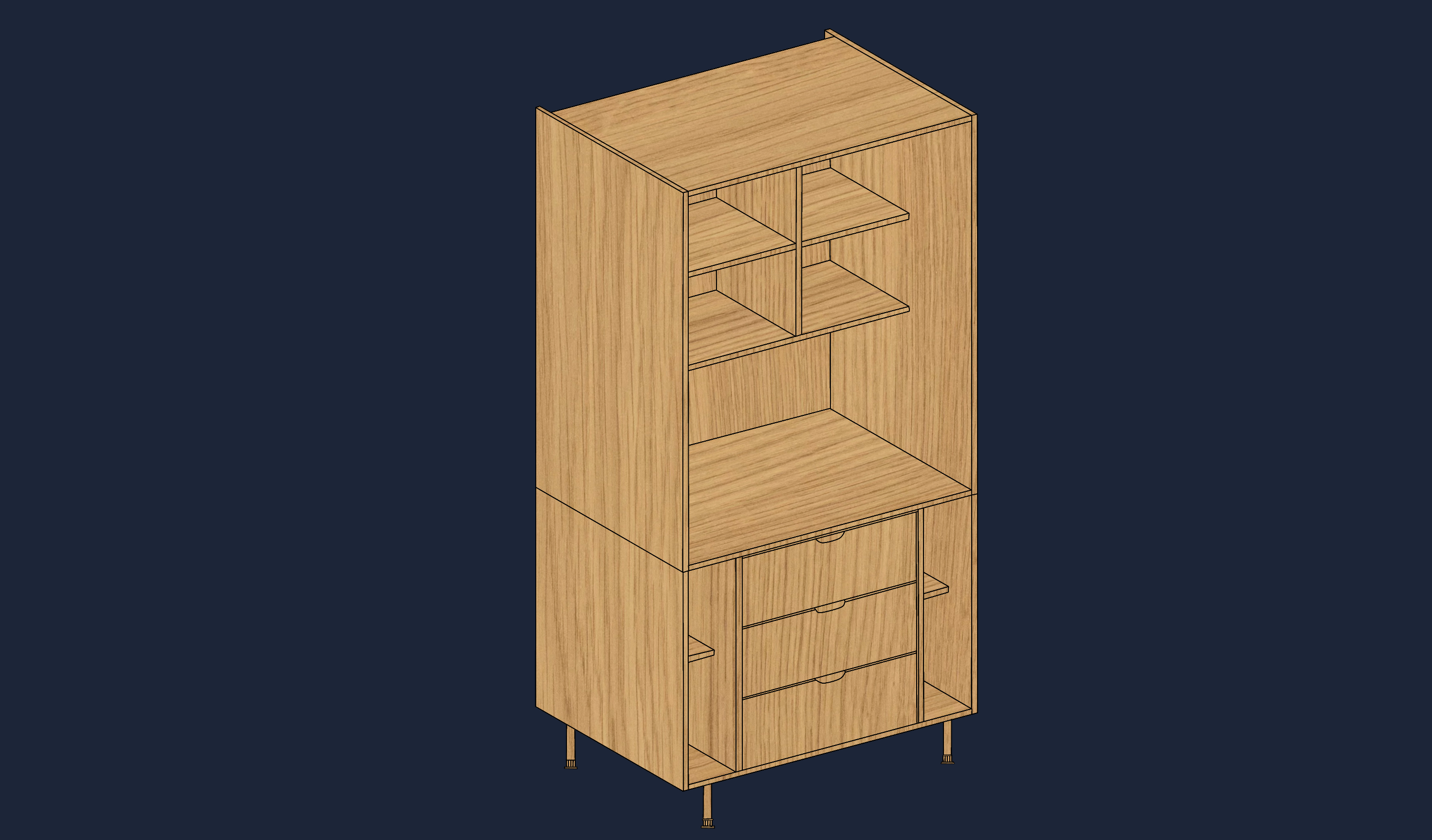 Oak Butler's Pantry fitted in traditional Shaker kitchen