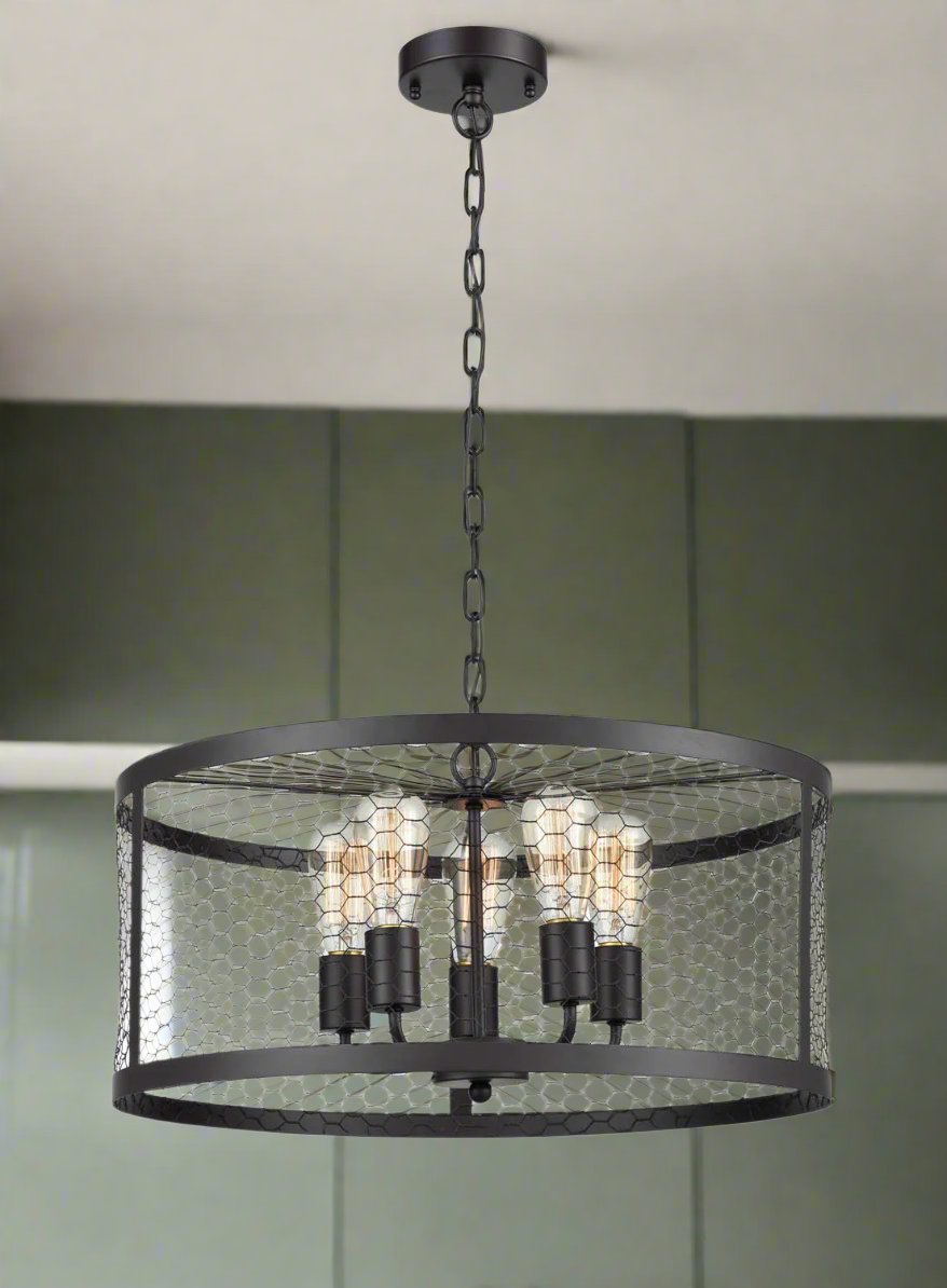 Vintage Mesh Cage Pendant Light - Bach - Black - Aspin Collins