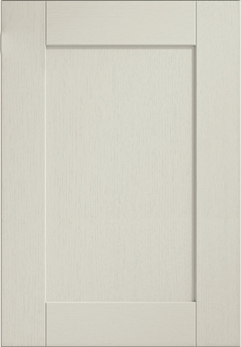 Wide Frame Solid Wood Shaker Drawer Fronts | Porcelain | Aspin Collins