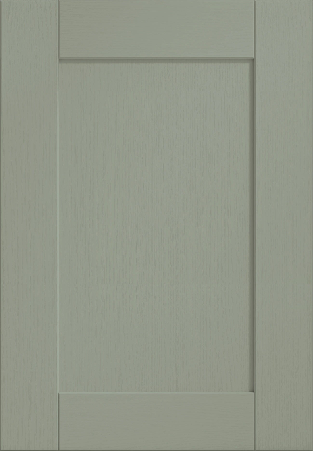 Wide Frame Solid Wood Shaker Drawer Fronts | Reed Green | Aspin Collins
