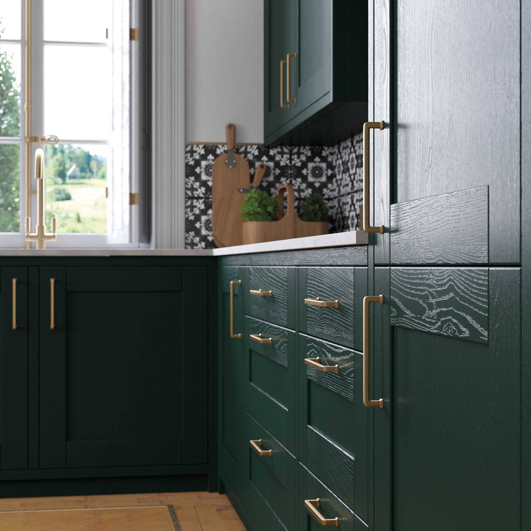 Wide Frame Solid Wood Finishing Components | Fir Green | Aspin Collins