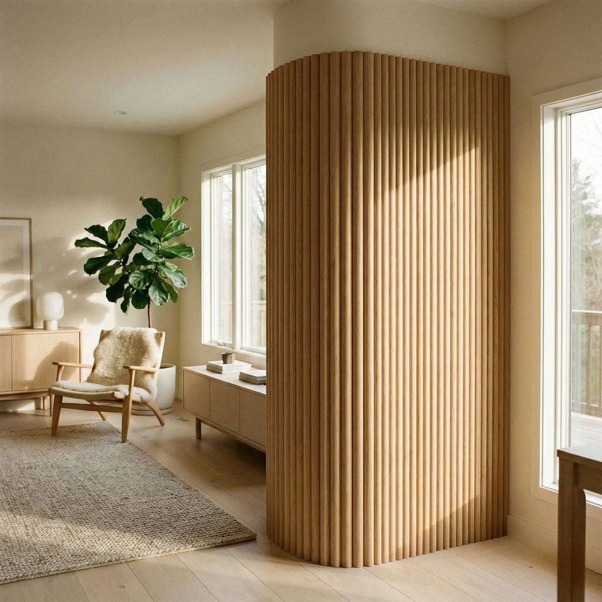 Sundvik - Flexible Fluted Wall Panels | Oak & Walnut (Set of 2) | Aspin Collins