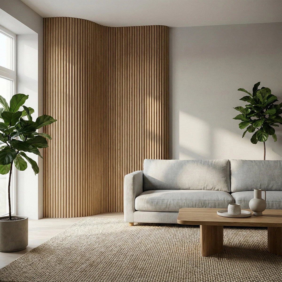 Sundvik - Flexible Fluted Wall Panels | Oak & Walnut (Set of 2) | Aspin Collins