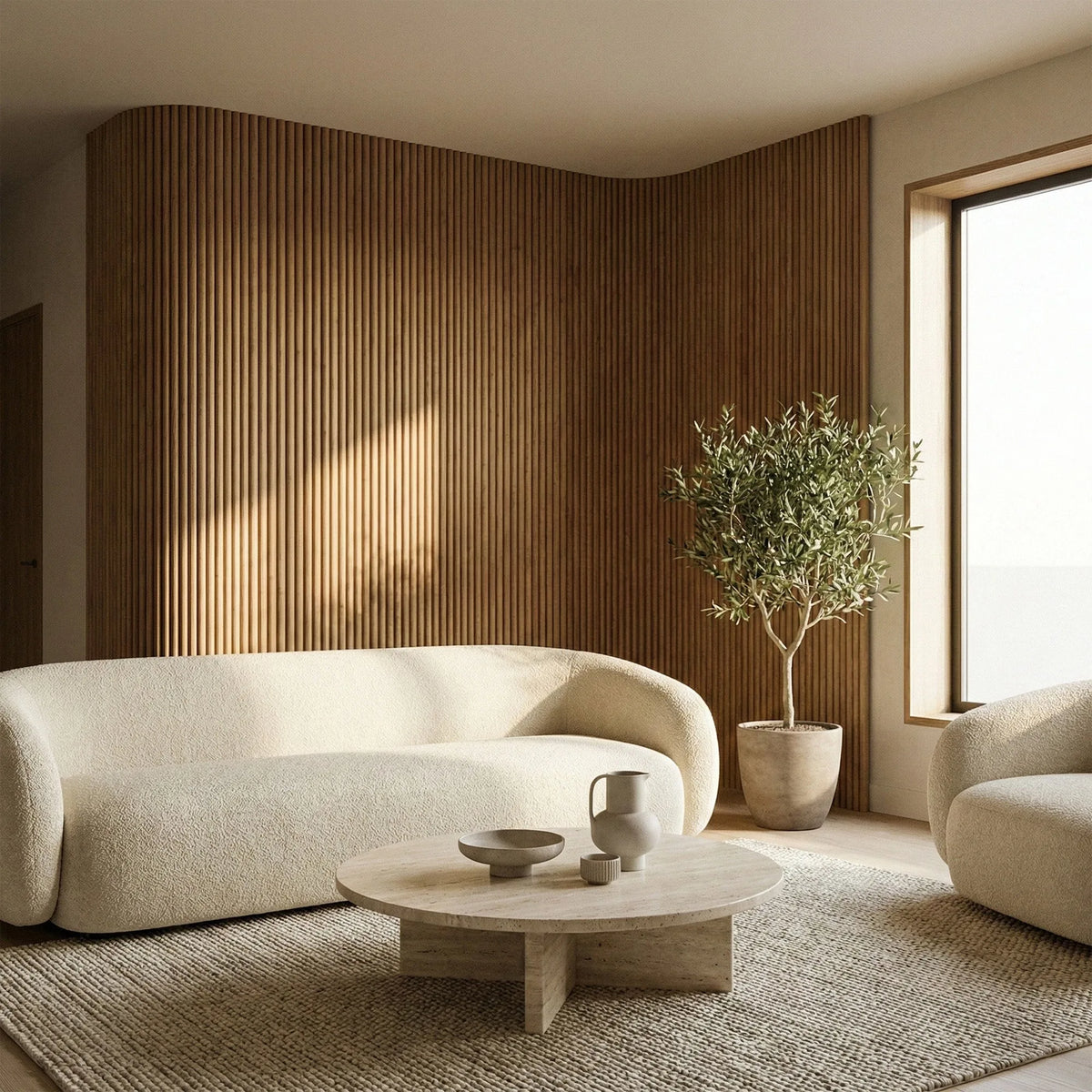 Sundvik - Flexible Fluted Wall Panels | Oak & Walnut (Set of 2) | Aspin Collins