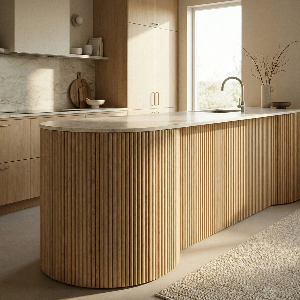 Lindby - Flexible Reeded Wall Panels | Oak & Walnut (Set of 2) | Aspin Collins