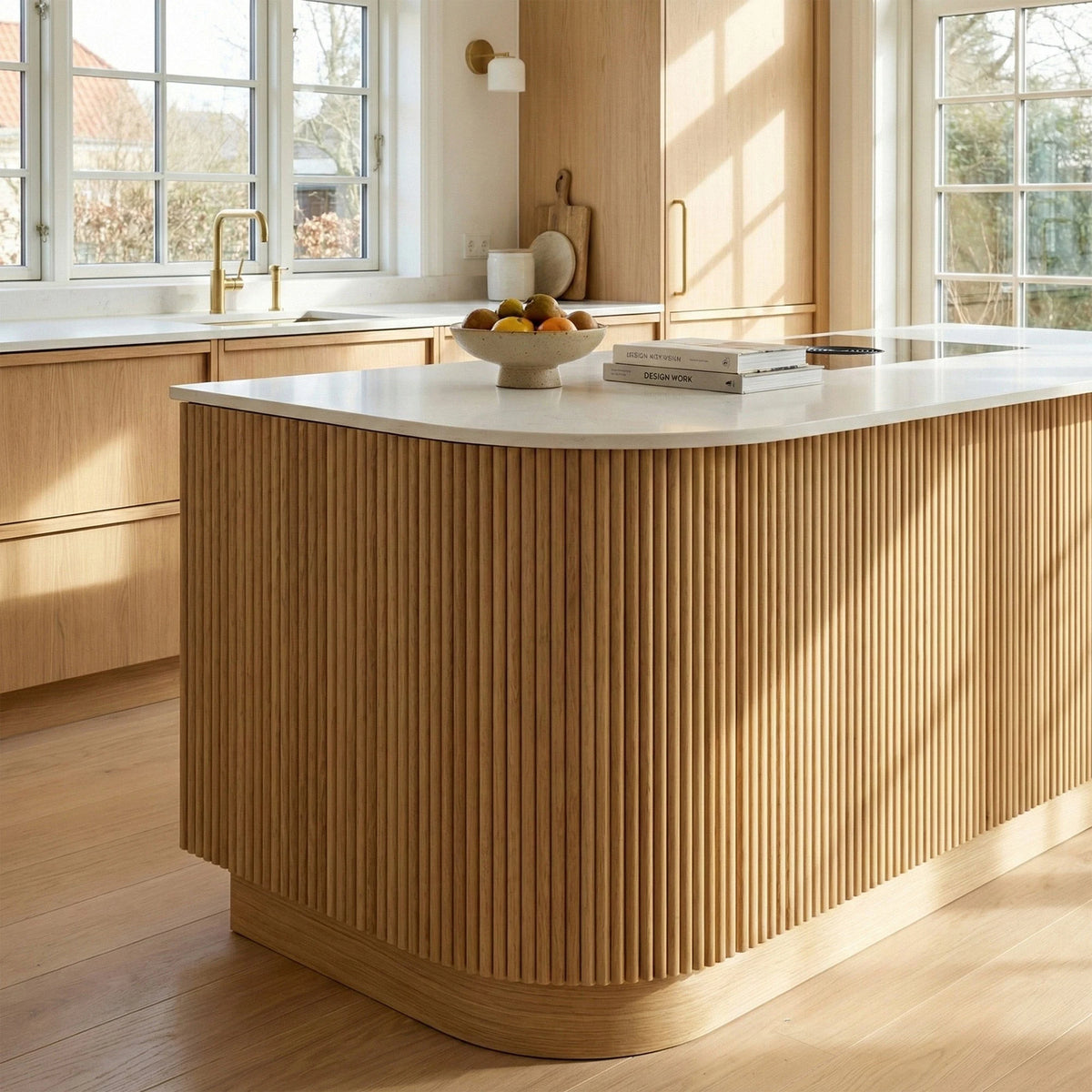 Lindby - Flexible Reeded Wall Panels | Oak & Walnut (Set of 2) | Aspin Collins