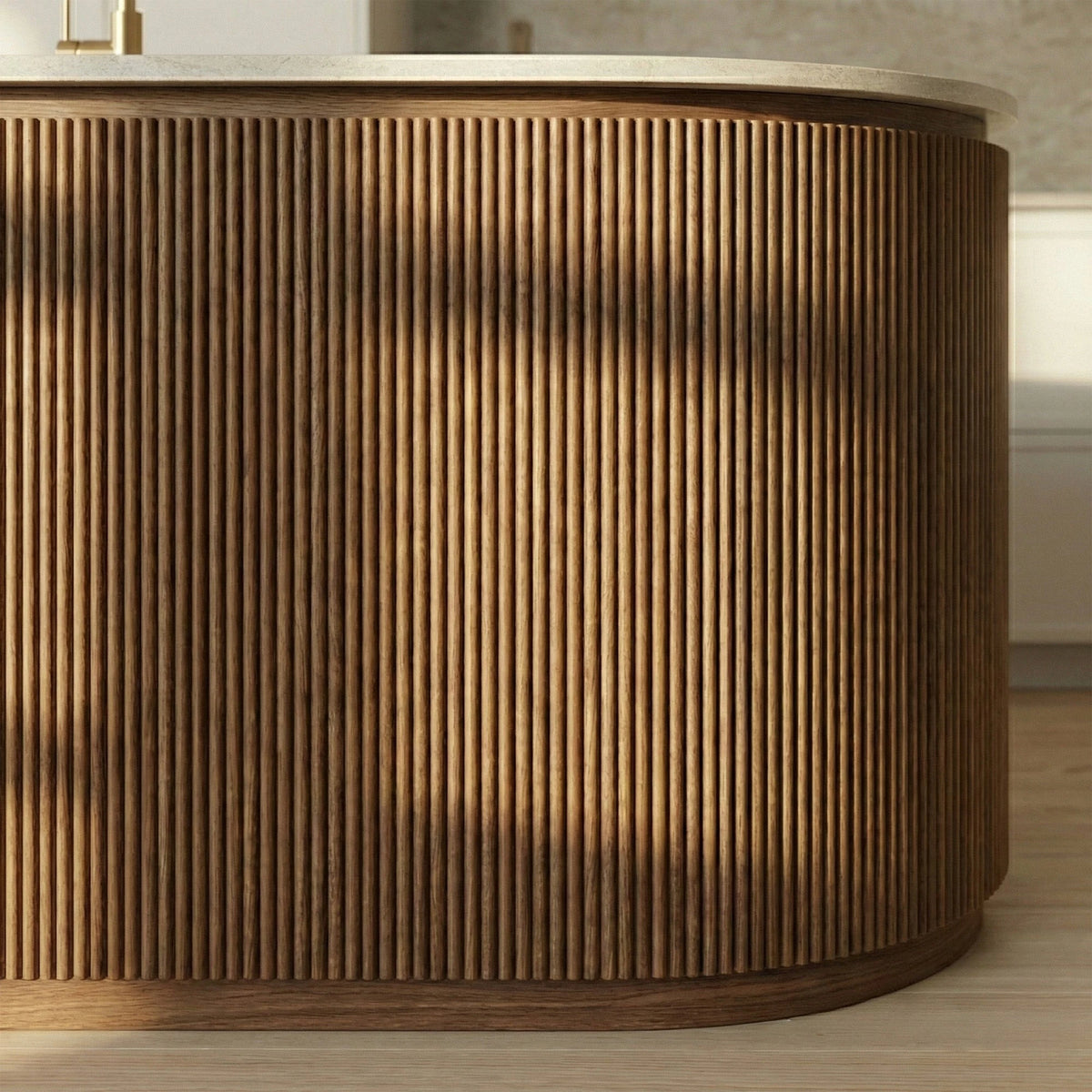 Lindby - Flexible Reeded Wall Panels | Oak & Walnut (Set of 2) | Aspin Collins