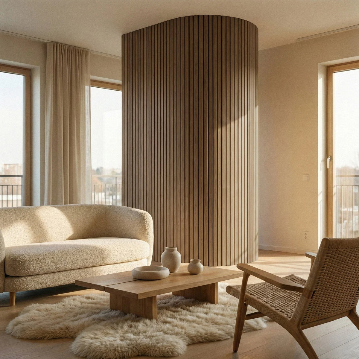 Askeby - Flexible Slatted Wall Panels | Oak & Walnut (Set of 2) | Aspin Collins