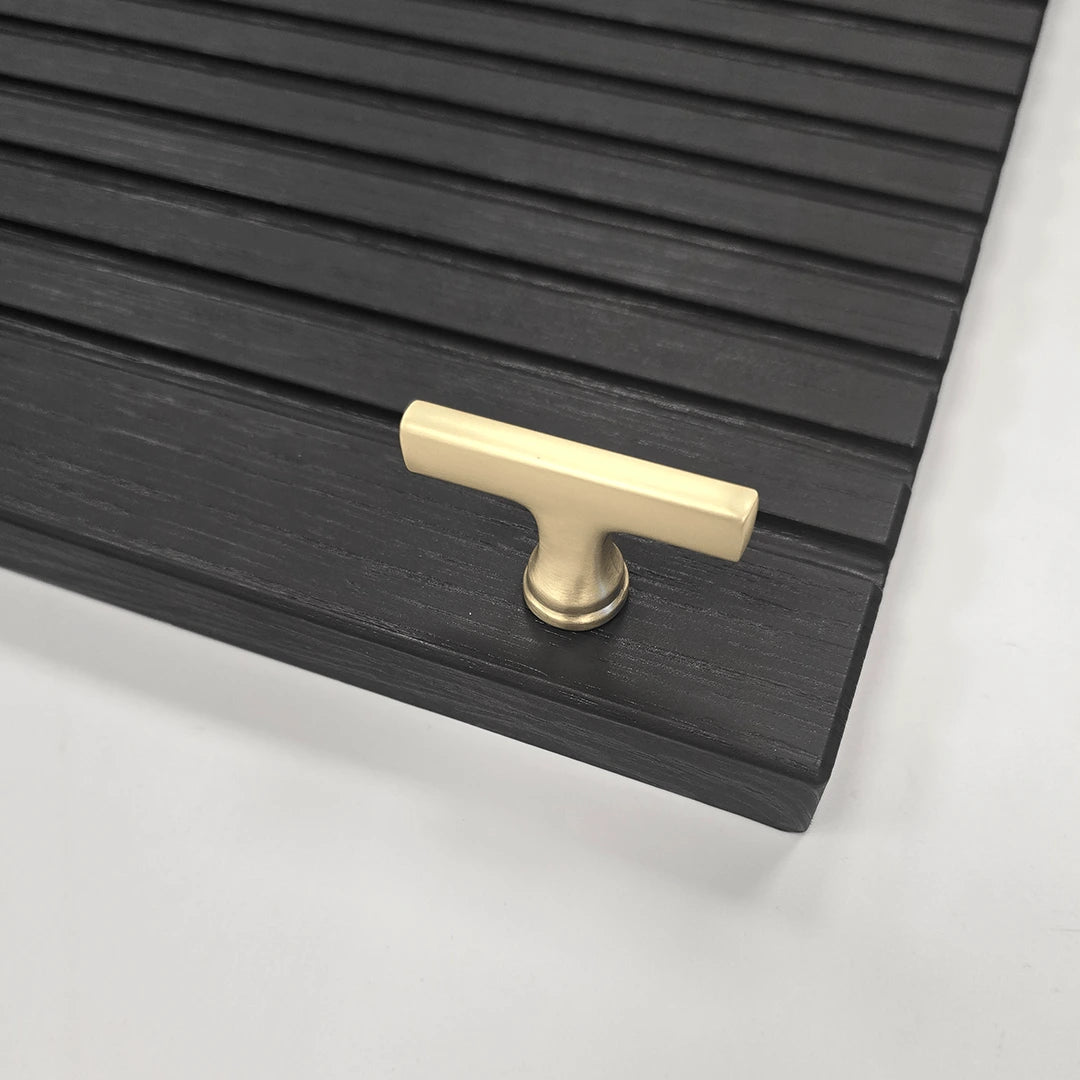 Alderley Slim T-Bar Handle with Matching Knob | Brass | Aspin Collins
