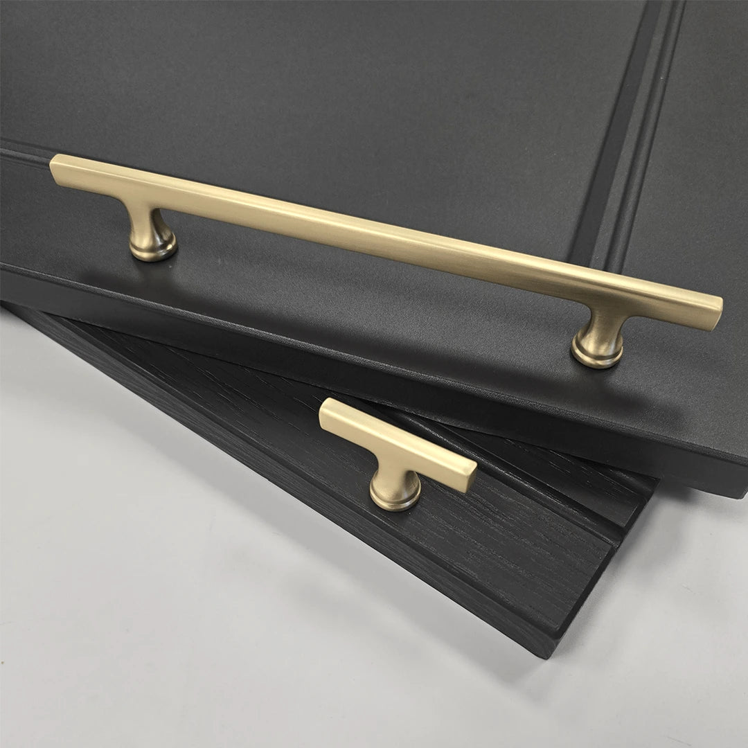 Alderley Slim T-Bar Handle with Matching Knob | Brass | Aspin Collins