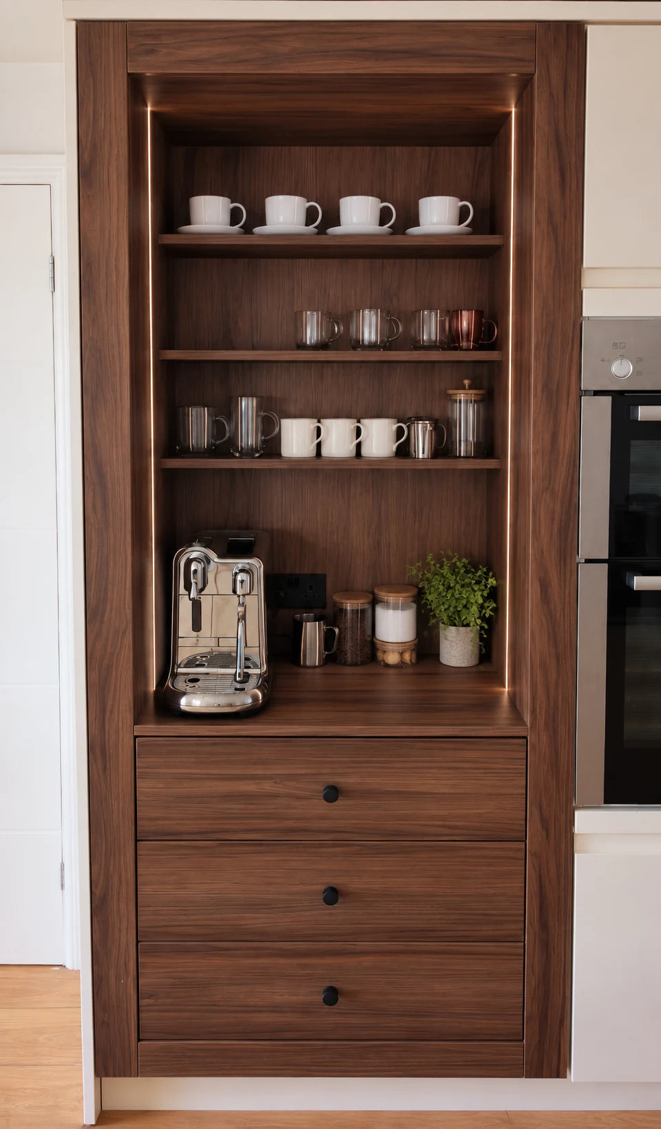 The Portofino Coffee Bar | Slide-In Coffee Station for Larder Cabinets | Aspin Collins