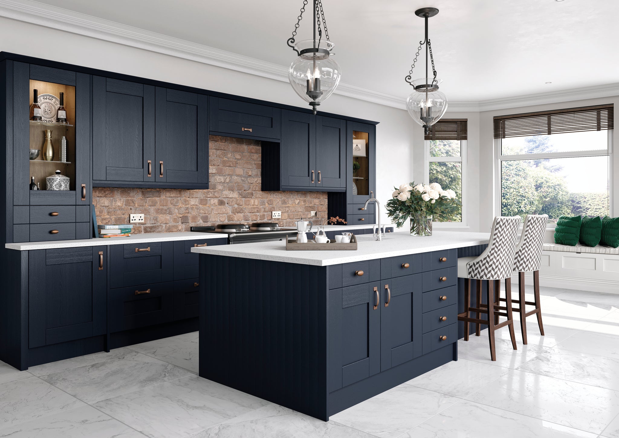 Shaker Kitchen Door - Cavallo Range- Indigo - Aspin Collins