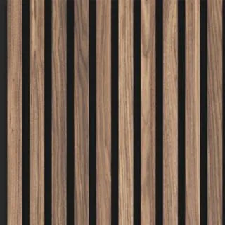 Slat Wall - Pre Routed Real Wood Veneer Slatted Wall Panel - Natural Walnut - Aspin Collins