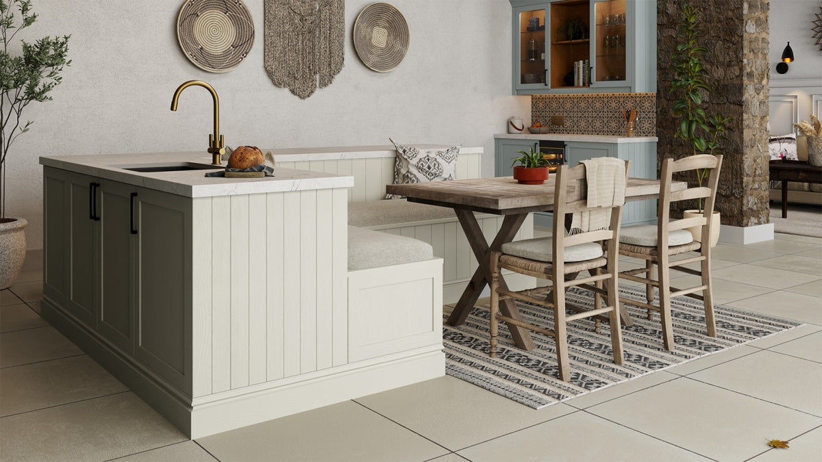 Porcelain | Solid Ash Shaker Kitchen Doors | Aspin Collins