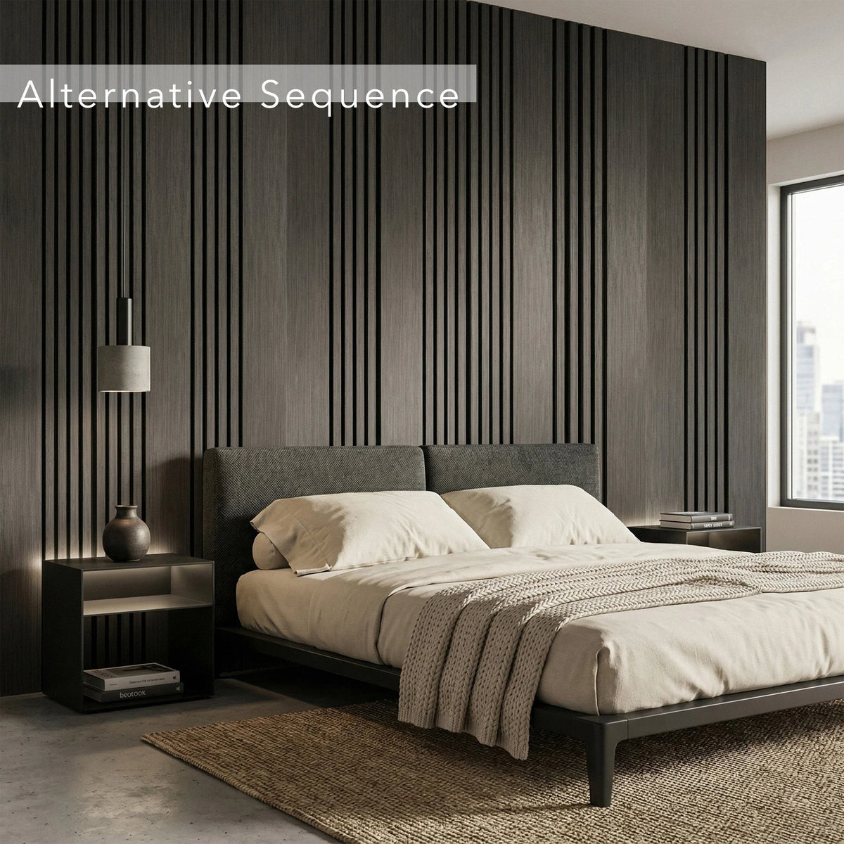 Aslund - Wide Random Rhythmic Slat Wall Panels (Set of 2) | Aspin Collins