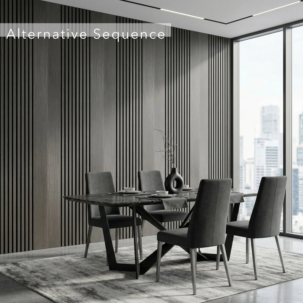 Aslund - Wide Random Rhythmic Slat Wall Panels (Set of 2) | Aspin Collins