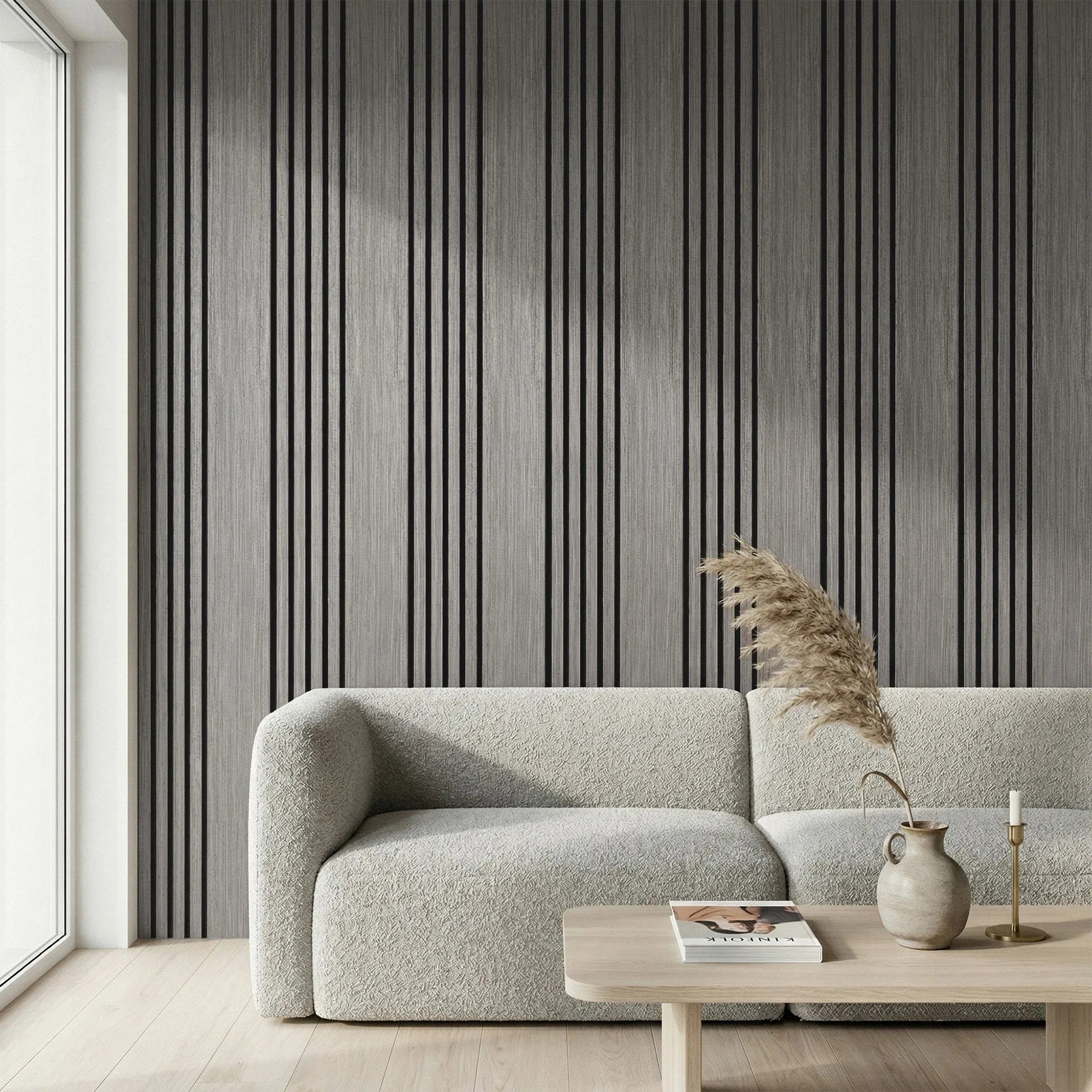 Aslund - Wide Random Rhythmic Slat Wall Panels (Set of 2) | Aspin Collins