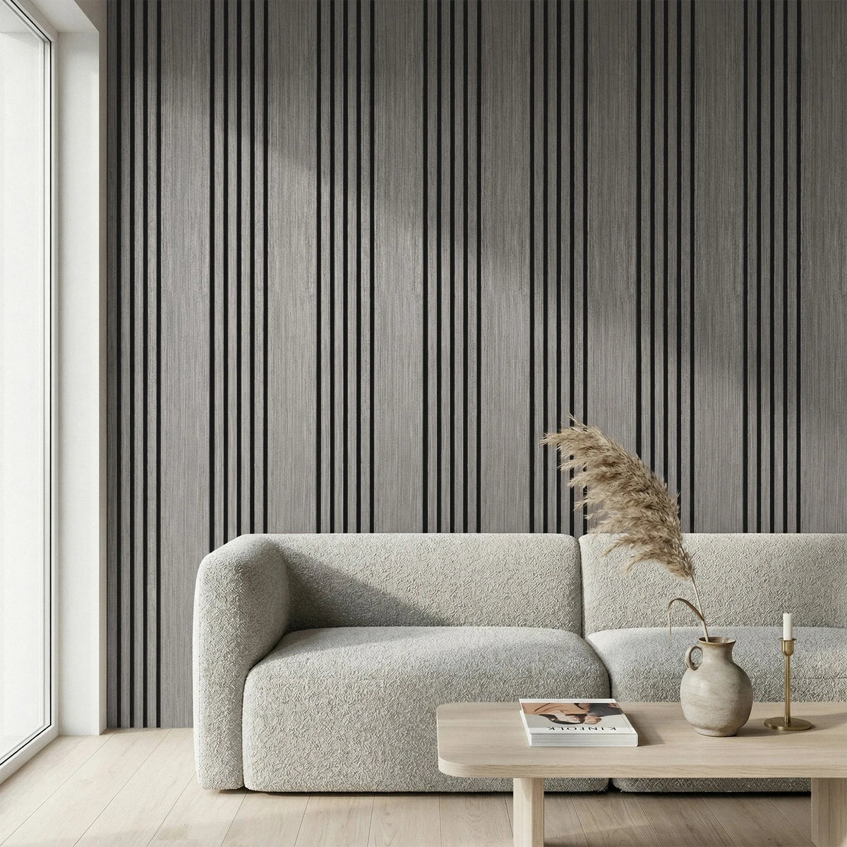 Aslund - Wide Random Rhythmic Slat Wall Panels (Set of 2) | Aspin Collins