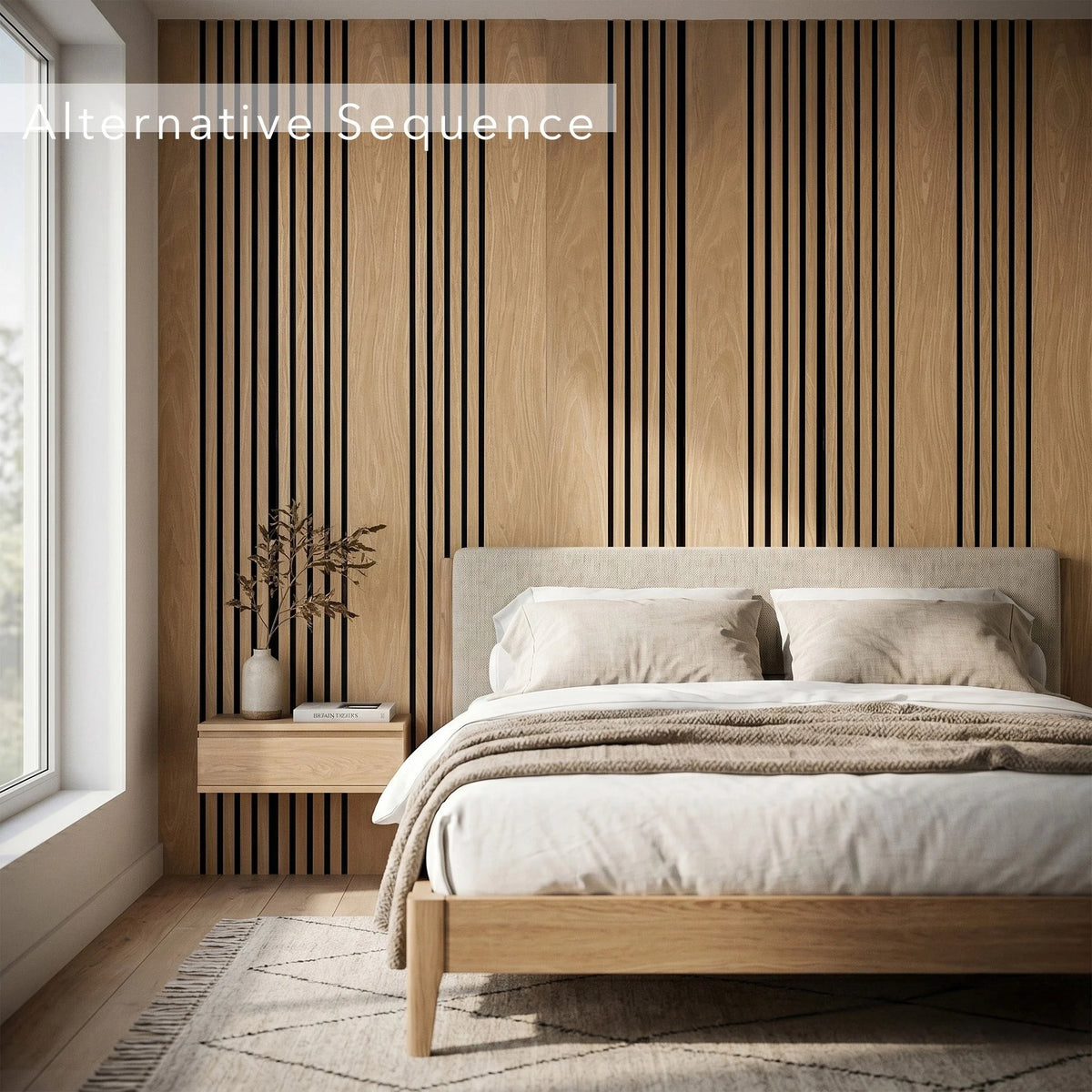 Aslund - Wide Random Rhythmic Slat Wall Panels (Set of 2) | Aspin Collins