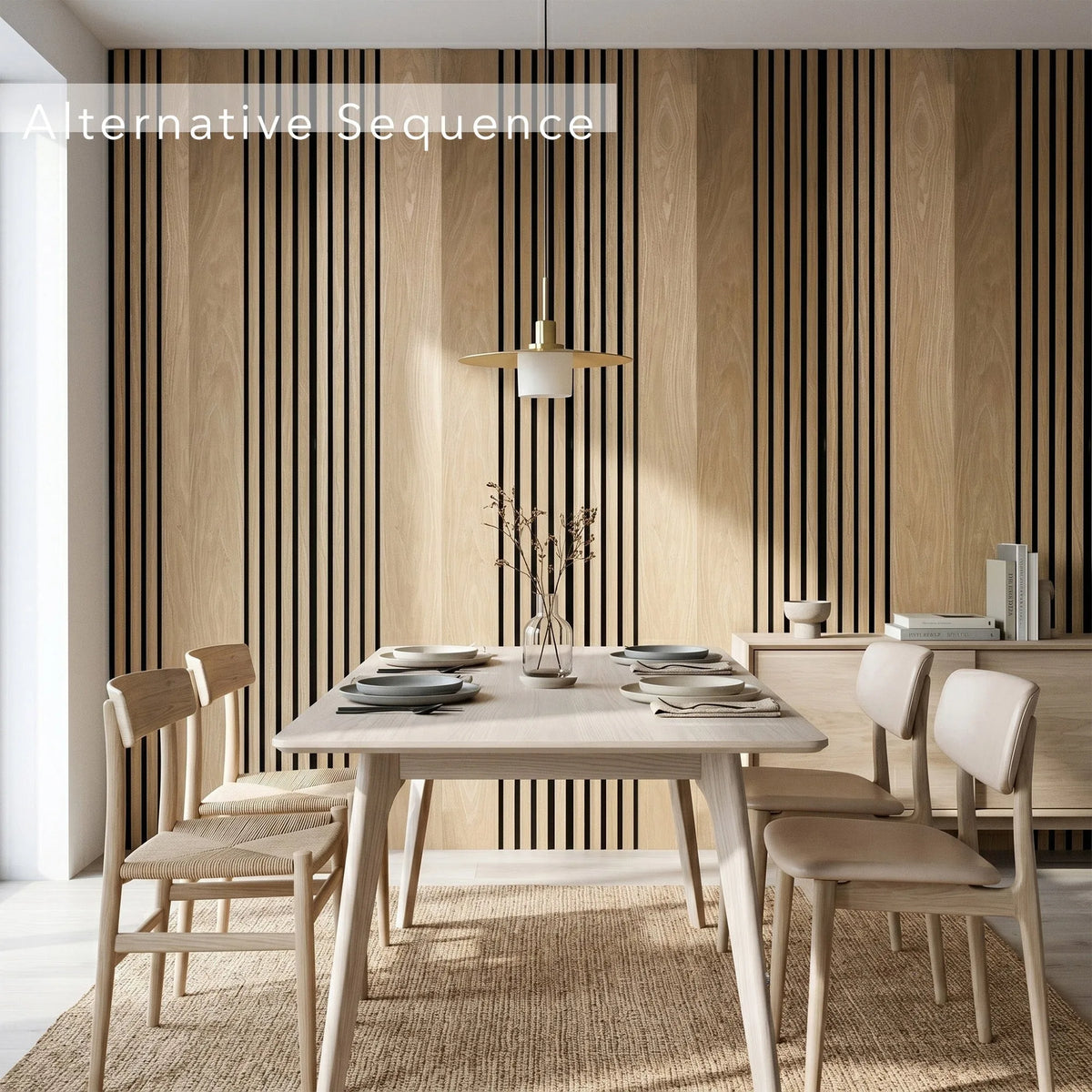 Aslund - Wide Random Rhythmic Slat Wall Panels (Set of 2) | Aspin Collins