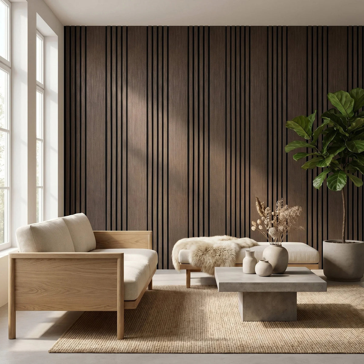 Aslund - Wide Random Rhythmic Slat Wall Panels (Set of 2) | Aspin Collins