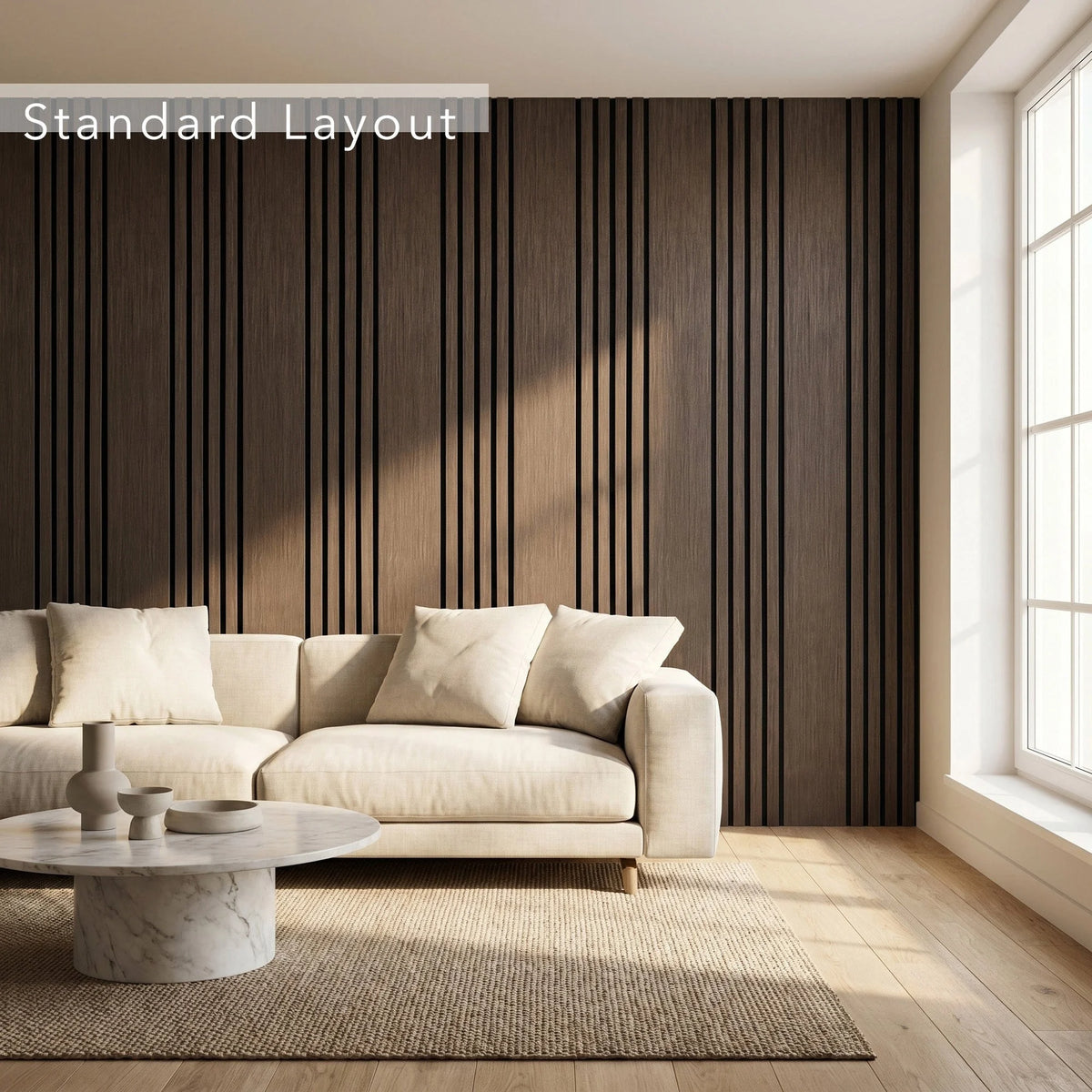 Aslund - Wide Random Rhythmic Slat Wall Panels (Set of 2) | Aspin Collins