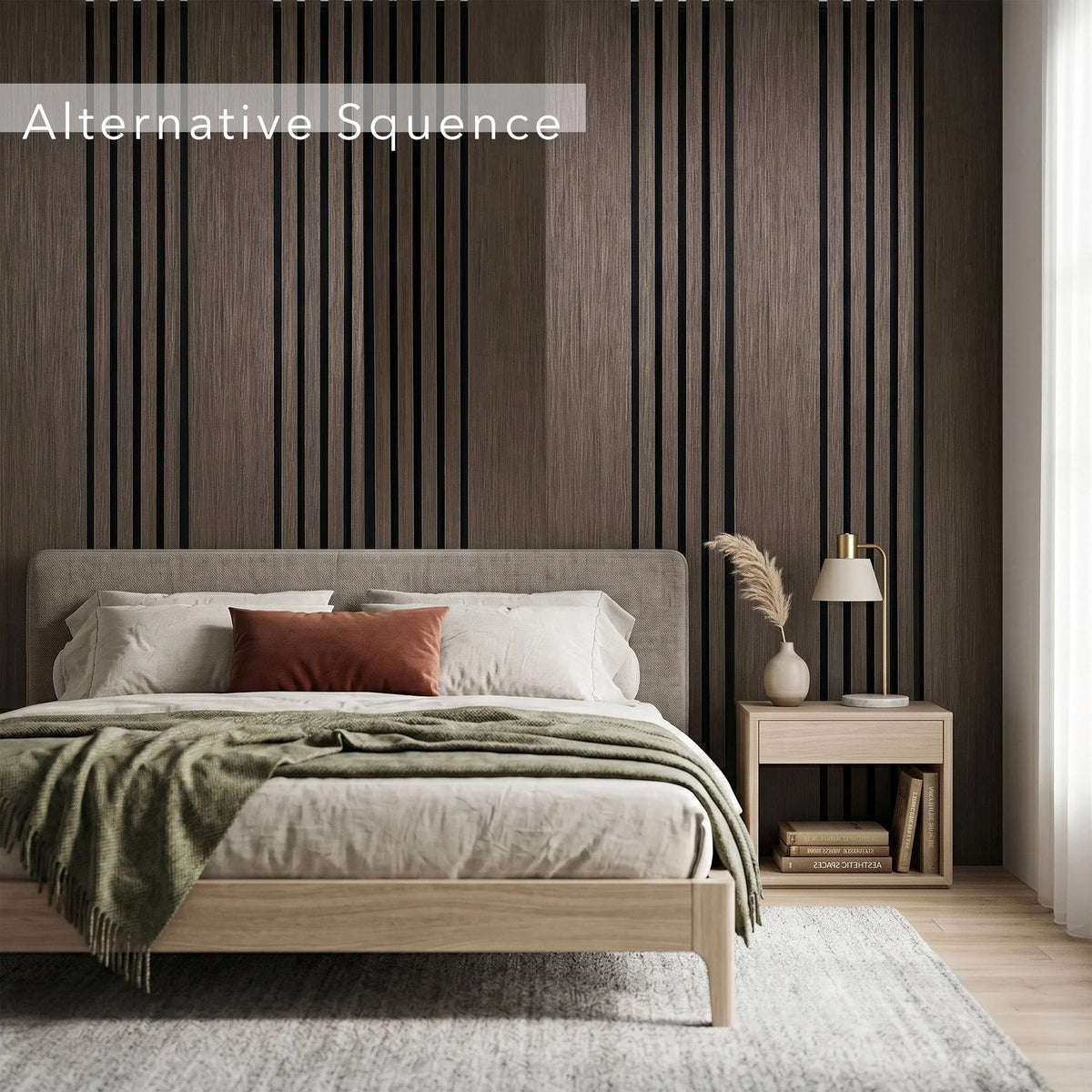 Aslund - Wide Random Rhythmic Slat Wall Panels (Set of 2) | Aspin Collins