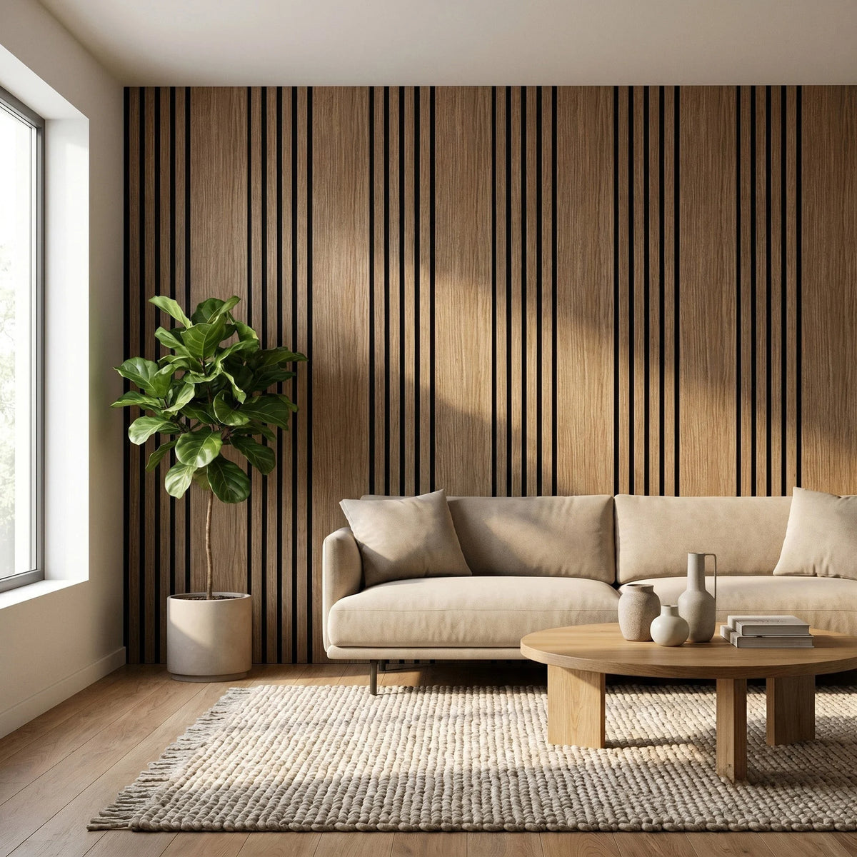 Aslund - Wide Random Rhythmic Slat Wall Panels (Set of 2) | Aspin Collins
