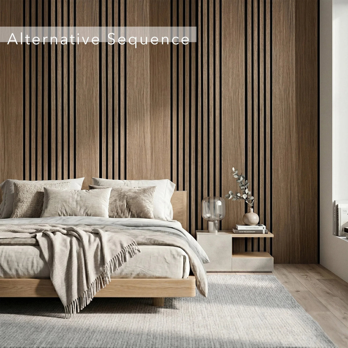 Aslund - Wide Random Rhythmic Slat Wall Panels (Set of 2) | Aspin Collins