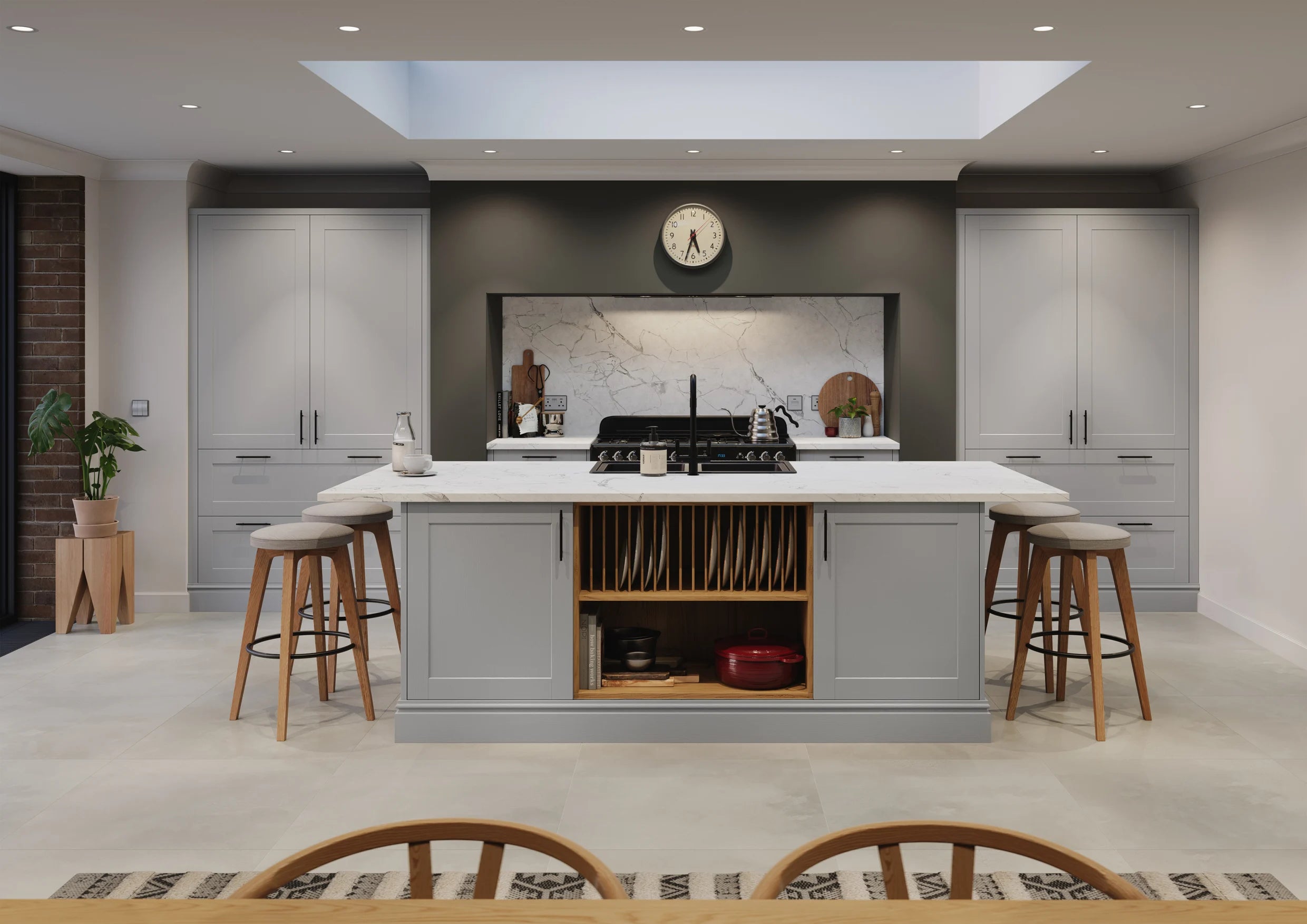 Light Grey | Slim Frame Shaker Kitchen Doors | Aspin Collins