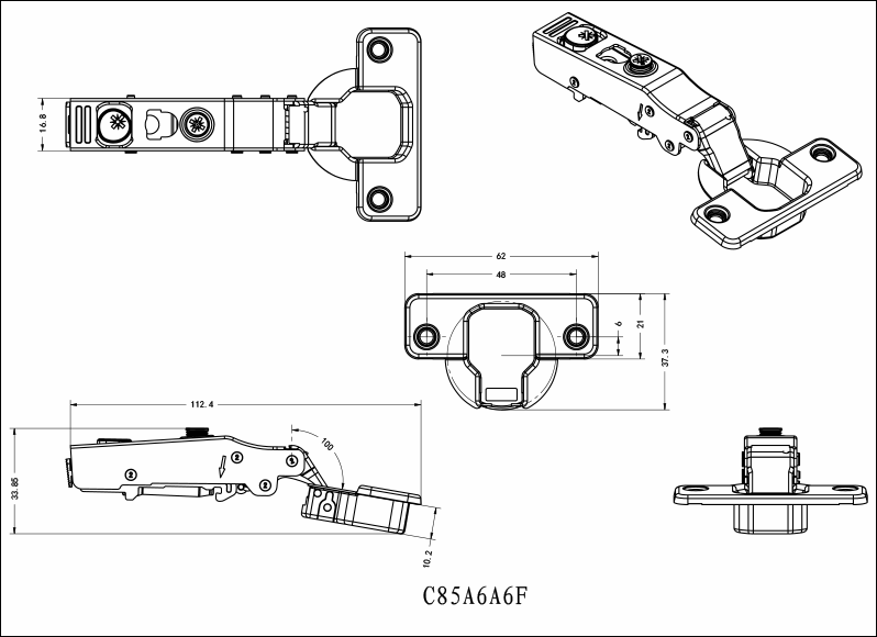 DTC 110° Hinge | Soft Close & Non-Soft Close Cabinet Hinge | Aspin Collins