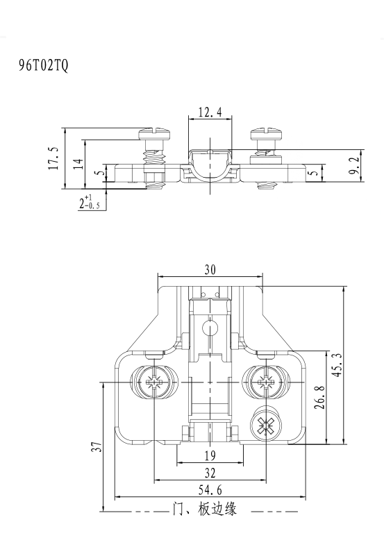 Hinge Plate - DTC CAM Adjustable Hinge Plate With Euro Screw - Aspin Collins