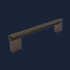 Knurled Bar Pull Handle - Brushed Nickel/Black - Aspin Collins