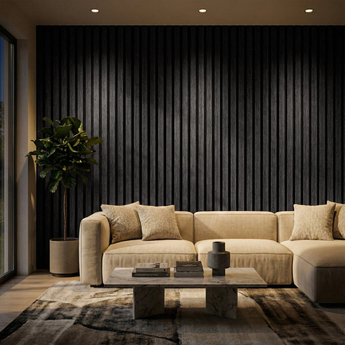 Ravndal - Wide Slat Three-Sided Acoustic Wall Panels (Set Of 2) | Aspin Collins
