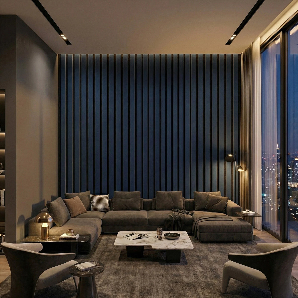 Brenna - Wide Slat Colour Acoustic Wall Panels (Set of 2) | Aspin Collins