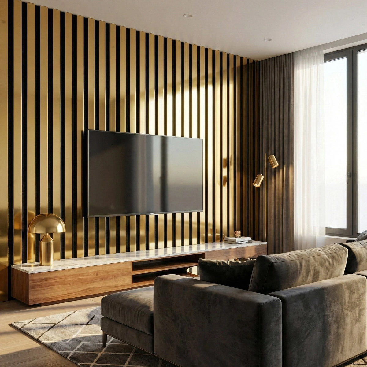 Brenna - Wide Slat Colour Acoustic Wall Panels (Set of 2) | Aspin Collins