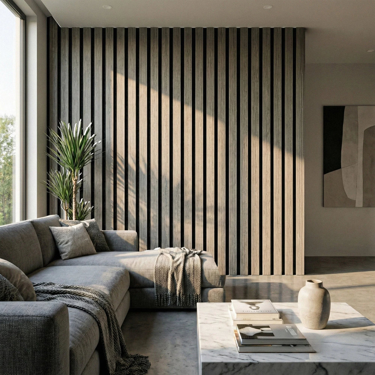 Ravndal - Wide Slat Three-Sided Acoustic Wall Panels (Set Of 2) | Aspin Collins