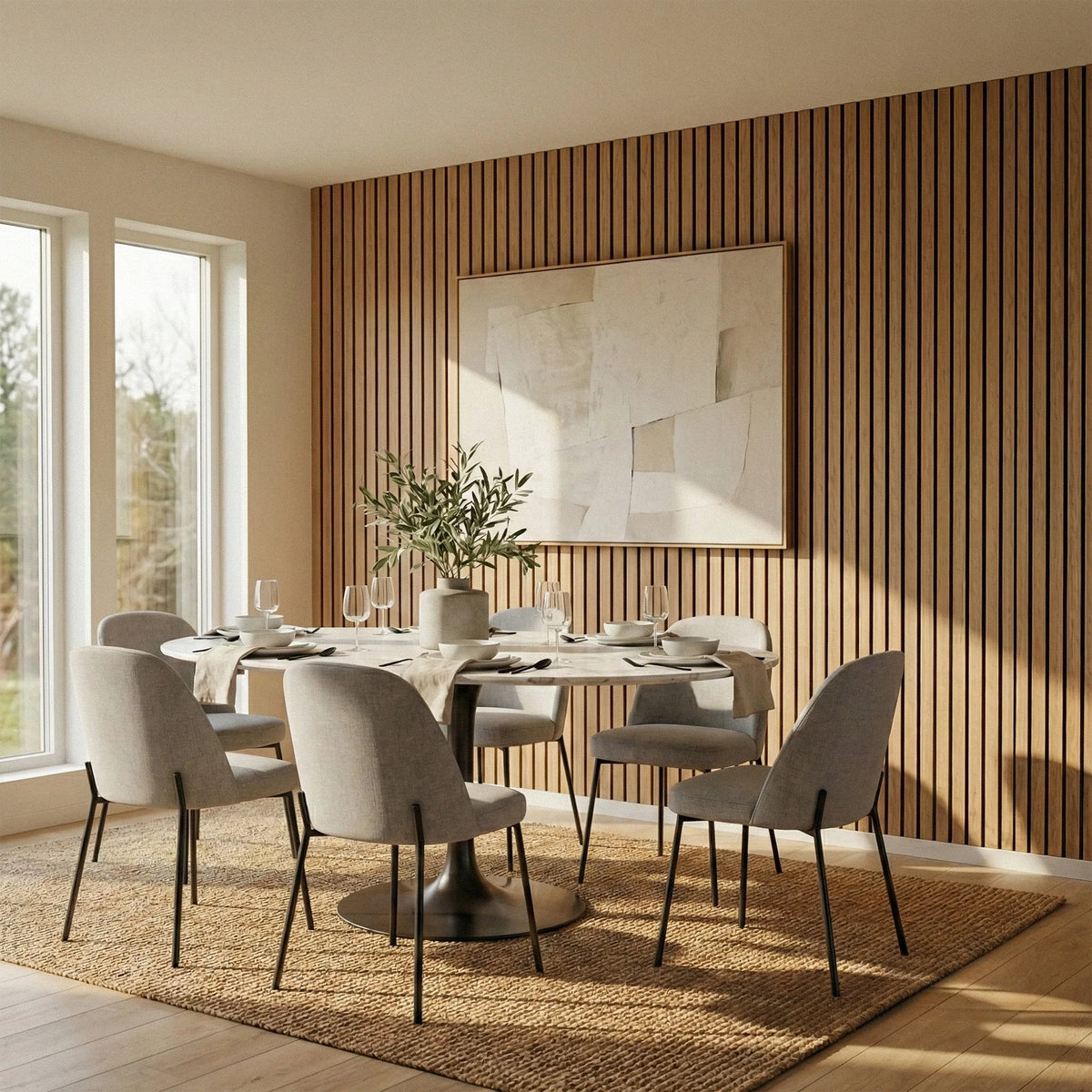 Ravndal - Wide Slat Three-Sided Acoustic Wall Panels (Set Of 2) | Aspin Collins