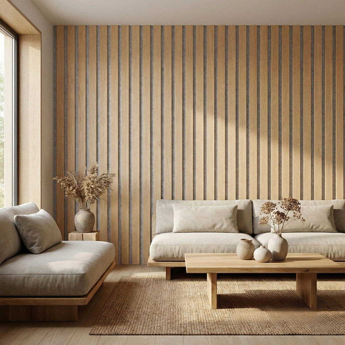 Ravndal - Wide Slat Three-Sided Acoustic Wall Panels (Set Of 2) | Aspin Collins