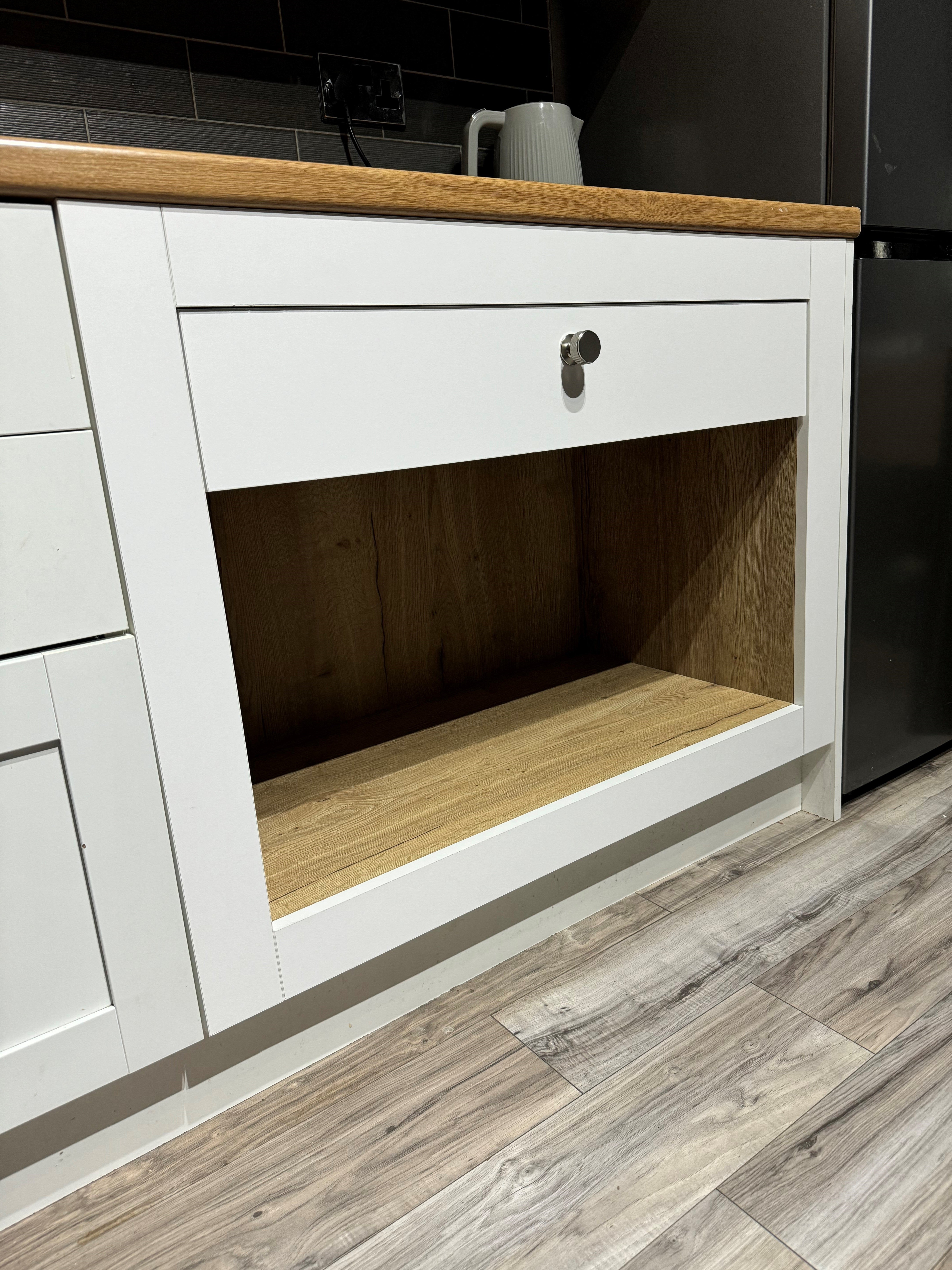 Integrated Kitchen Cabinet Dog Bed | DIY Flat Pack | Bespoke Look for Less | Aspin Collins