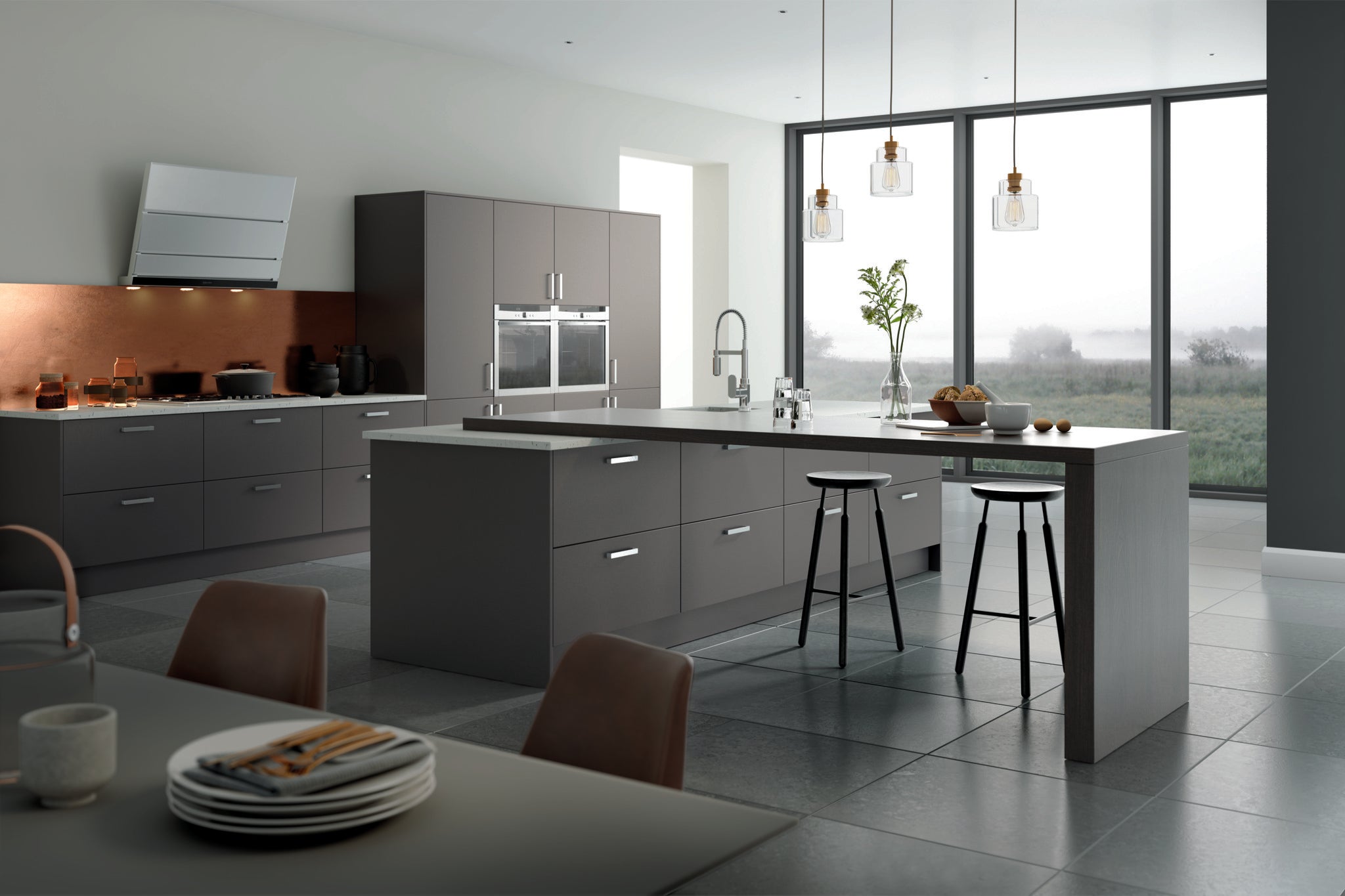 Valencia Anthracite Matt Kitchen Doors | Bold & Modern | Aspin Collins