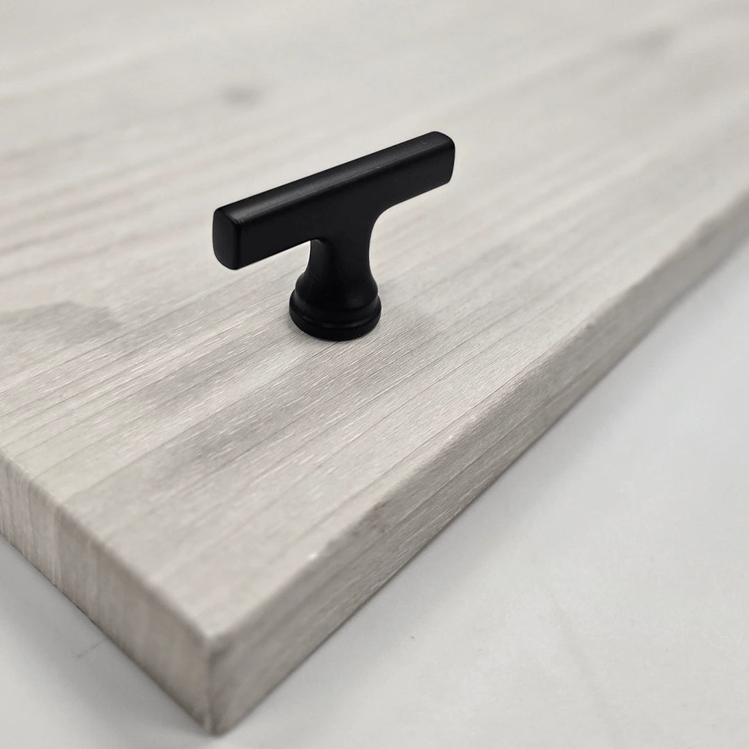 Alderley Slim T-Bar Handle with Matching Knob | Black | Aspin Collins