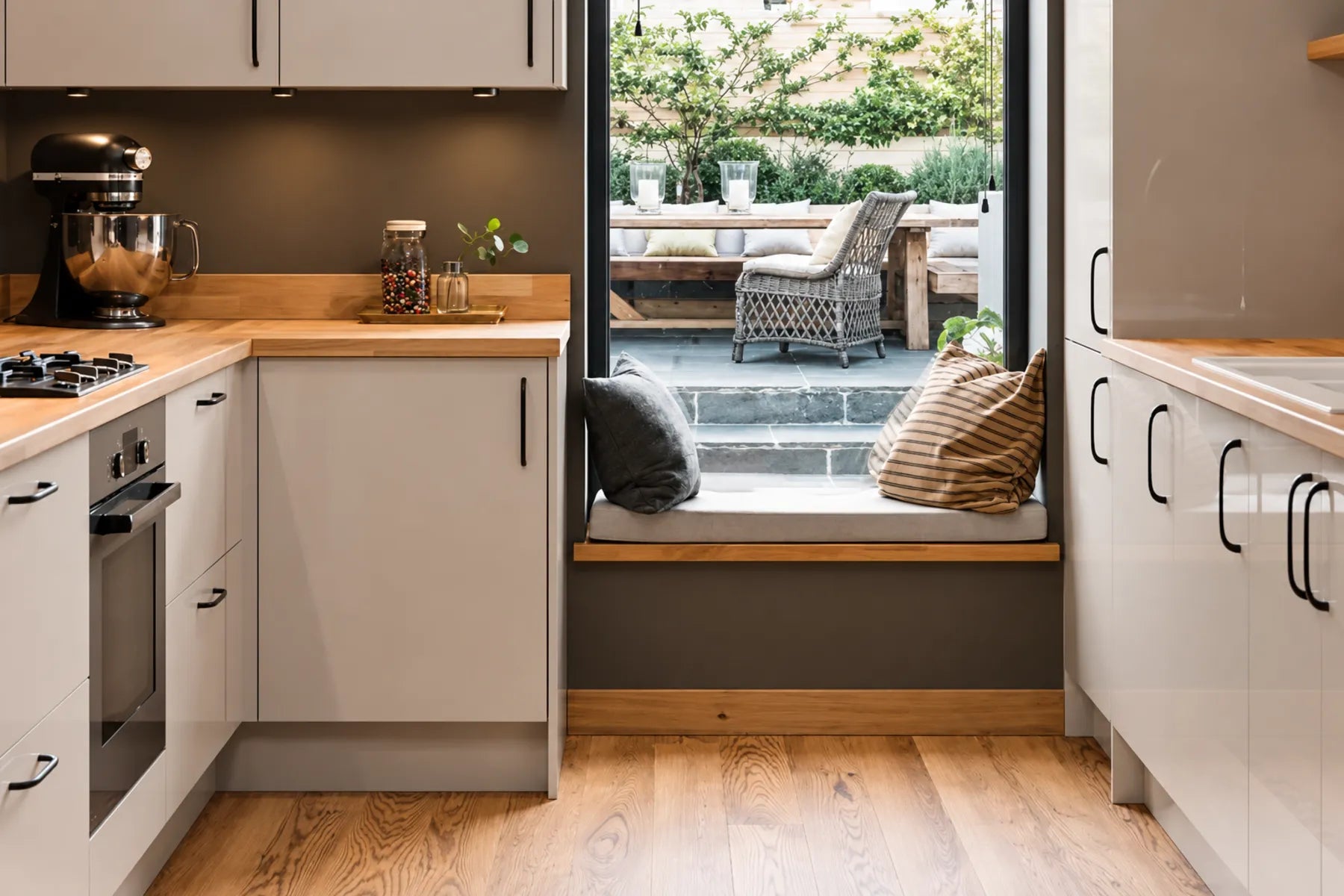 Cashmere Stone Gloss | Pre-Drilled Slab Kitchen Doors | Aspin Collins