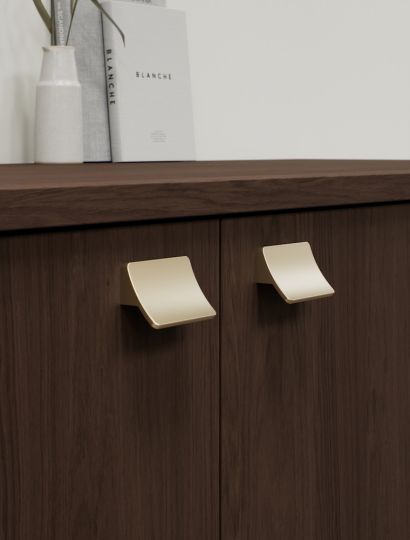 Ciel - Curved Elegant Handle & Knob | Matt Black, Brass, or Bronze | Aspin Collins