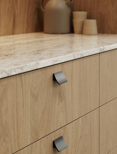 Ciel - Curved Elegant Handle & Knob | Matt Black, Brass, or Bronze | Aspin Collins