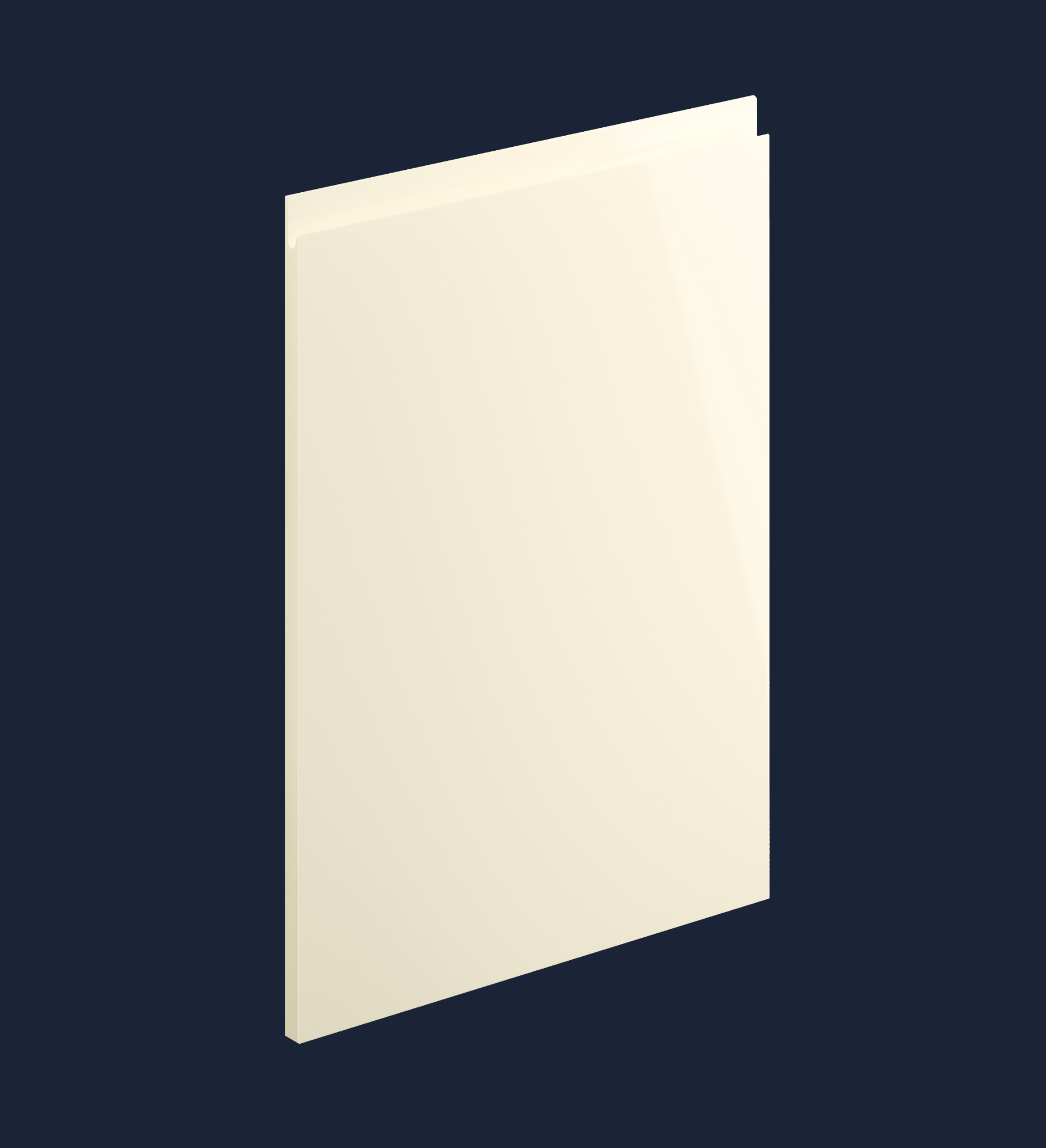 Cream High-Gloss Handleless Kitchen Door | Levana | Aspin Collins